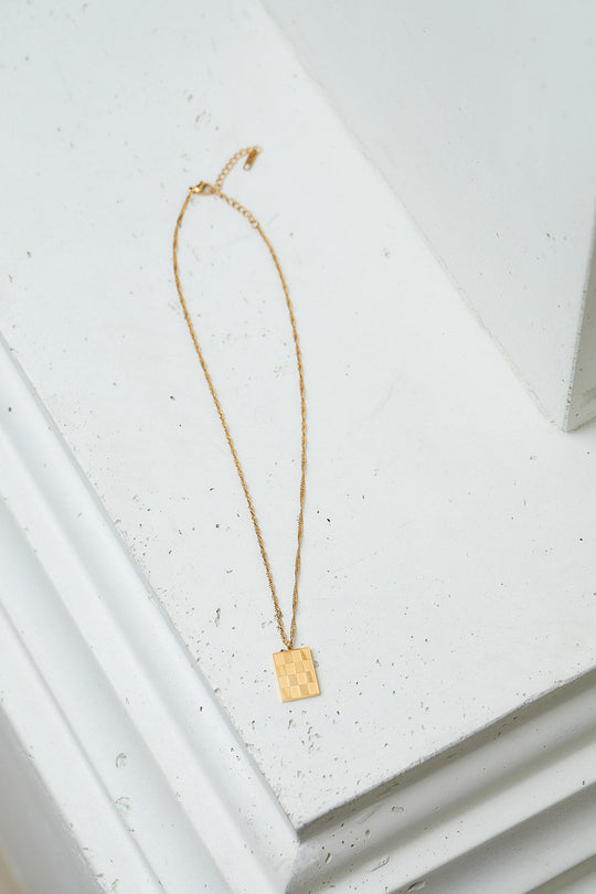 Checkered Pendant Necklace | Pendant Necklace | MyTrendyTees
